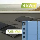 Solaranlage Flachdach 4kWp mit Speicher 7,68kWh