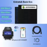 'Entratek Basic Eco|Balkonkraftwerk 800W/880Wp|EZ1-M&Astronergy 440 Bifazial Full Black&5m'
