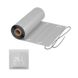 Elektrische Fußbodenheizung: Zweiader-Heizmatte mit Aluminiumfolie WARMON ALU 150 W/m² mit Thermostat ТS 100 Touch weiß - 1 m²