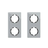 OneKeyElectro Set: 2х Garda Glas- Abdeckrahmen Set, Abdeckrahmen (2fach, senkrecht) für Lichtschalter oder Steckdose, Unterputz, matt- antifingerprint - grau