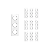 OneKeyElectro Set: 10х Garda Glas- Abdeckrahmen Set, Abdeckrahmen (3fach, senkrecht) für Lichtschalter oder Steckdose, Unterputz, matt- antifingerprint - weiß