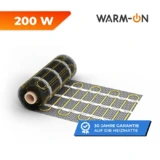 WARMON Zweiader-Heizmatte WARMON ULTRA 200 W/m² für Fliesen, heating mat, quick heat, Festwiderstandsheizkabel selbstklebend mit Trägergewebe, „Twin“-Technologie