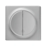 OneKeyElectro Set: Wechselschalter 2fach mit Florence Abdeckrahme, Steuerung ein Licht von zwei Orten, Lichtschalter rund, Unterputz, Schutzart IP20, 230V/16A - grau