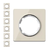 OneKeyElectro Set: 7x Garda Glas- Abdeckrahmen Set, Abdeckrahmen für Lichtschalter oder Steckdose 1fach, Unterputz, matt- antifingerprint, Schutzart IP20 - beige