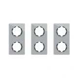 OneKeyElectro Set: 3х Garda Glas- Abdeckrahmen Set, Abdeckrahmen (2fach, senkrecht) für Lichtschalter oder Steckdose, Unterputz, matt- antifingerprint - grau