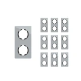 OneKeyElectro Set: 10х Garda Glas- Abdeckrahmen Set, Abdeckrahmen (2fach, senkrecht) für Lichtschalter oder Steckdose, Unterputz, matt- antifingerprint - grau