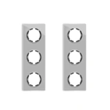 OneKeyElectro Set: 2х Garda Glas- Abdeckrahmen Set, Abdeckrahmen (3fach, senkrecht) für Lichtschalter oder Steckdose, Unterputz, matt- antifingerprint - grau