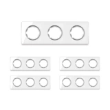 OneKeyElectro Set: 5х Garda Glas- Abdeckrahmen Set, Abdeckrahmen (3fach, waagerecht) für Lichtschalter oder Steckdose, Unterputz, matt- antifingerprint