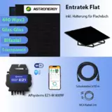 'Entratek Flat|Balkonkraftwerk 800W/880Wp Komplettset|EZ1-M&Astronergy 440Wp & 5m Schukokabel'