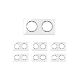 OneKeyElectro Set: 7х Garda Glas- Abdeckrahmen Set, Abdeckrahmen (2fach, waagerecht) für Lichtschalter oder Steckdose, Unterputz, matt- antifingerprint - weiß