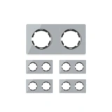 OneKeyElectro Set: 5х Garda Glas- Abdeckrahmen Set, Abdeckrahmen (2fach, waagerecht) für Lichtschalter oder Steckdose, Unterputz, matt- antifingerprint - grau