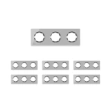 OneKeyElectro Set: 7х Garda Glas- Abdeckrahmen Set, Abdeckrahmen (3fach, waagerecht) für Lichtschalter oder Steckdose, Unterputz, matt- antifingerprint - grau