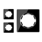 OneKeyElectro Set: 3x Garda Glas- Abdeckrahmen Set, Abdeckrahmen für Lichtschalter oder Steckdose 1fach, Unterputz, matt- antifingerprint, Schutzart IP20 - schwarz