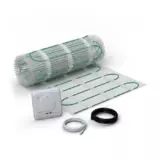WARMON elektrische Fußbodenheizung für Fliesen: Zweiader-Heizmatte ultradünn, Festwiderstandsheizkabel EcoPRO-150 mit Thermostat AC3082H analog, weiß - 2 m²