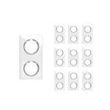 OneKeyElectro Set: 10х Garda Glas- Abdeckrahmen Set, Abdeckrahmen (2fach, senkrecht) für Lichtschalter oder Steckdose, Unterputz, matt- antifingerprint - weiß