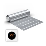 Elektrische Fußbodenheizung: Zweiader-Heizmatte mit Aluminiumfolie WARMON ALU 150 W/m² mit WiFi-Thermostat OKE-25 Touch und Garda Glass-Abdeckrahmen