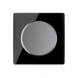 OneKeyElectro Set Ein-Aus-Lichtschalter grau mit Abdeckrahmen einfach schwarz, Garda Line, unterputz, Schutzart IP20, 230V/16A, rund