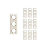 OneKeyElectro Set: 10х Garda Glas- Abdeckrahmen Set, Abdeckrahmen (3fach, senkrecht) für Lichtschalter oder Steckdose, Unterputz, matt- antifingerprint - beige