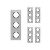 OneKeyElectro Set: 5х Garda Glas- Abdeckrahmen Set, Abdeckrahmen (3fach, senkrecht) für Lichtschalter oder Steckdose, Unterputz, matt- antifingerprint - grau