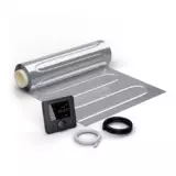 WARMON elektrische Fußbodenheizung für Laminat: Zweiader-Heizmatte mit Aluminiumfolie AluPro-150 (150 W/m²) mit Smart Thermostat R7C-716 WIFI Farb-LCD schwarz - 9 m²