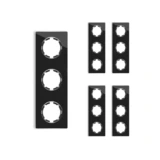 OneKeyElectro Set: 5х Garda Glas- Abdeckrahmen Set, Abdeckrahmen (3fach, senkrecht) für Lichtschalter oder Steckdose, Unterputz, matt- antifingerprint - schwarz