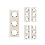 OneKeyElectro Set: 5х Garda Glas- Abdeckrahmen Set, Abdeckrahmen (3fach, senkrecht) für Lichtschalter oder Steckdose, Unterputz, matt- antifingerprint - beige