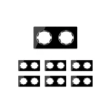 OneKeyElectro Set: 7х Garda Glas- Abdeckrahmen Set, Abdeckrahmen (2fach, waagerecht) für Lichtschalter oder Steckdose, Unterputz, matt- antifingerprint - schwarz