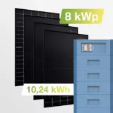 Solaranlage 8kWp mit Speicher 10,24kWh ohne Halterung