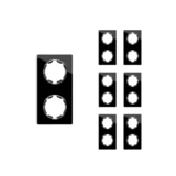 OneKeyElectro Set: 7х Garda Glas- Abdeckrahmen Set, Abdeckrahmen (2fach, senkrecht) für Lichtschalter oder Steckdose, Unterputz, matt- antifingerprint - schwarz