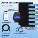 'Entratek Balkony M|Balkonkraftwerk 800W/880Wp Komplettset|EZ1-M&Bifazial440 & 5m Schukokabel'
