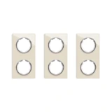OneKeyElectro Set: 3х Garda Glas- Abdeckrahmen Set, Abdeckrahmen (2fach, senkrecht) für Lichtschalter oder Steckdose, Unterputz, matt- antifingerprint - beige