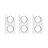OneKeyElectro Set: 3х Garda Glas- Abdeckrahmen Set, Abdeckrahmen (2fach, senkrecht) für Lichtschalter oder Steckdose, Unterputz, matt- antifingerprint
