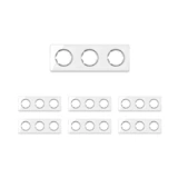 OneKeyElectro Set: 7х Garda Glas- Abdeckrahmen Set, Abdeckrahmen (3fach, waagerecht) für Lichtschalter oder Steckdose, Unterputz, matt- antifingerprint