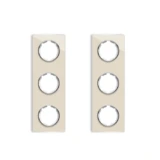 OneKeyElectro Set: 2х Garda Glas- Abdeckrahmen Set, Abdeckrahmen (3fach, senkrecht) für Lichtschalter oder Steckdose, Unterputz, matt- antifingerprint - beige