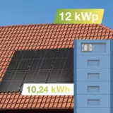 Solaranlage Ziegeldach 12kWp mit Speicher 10,24kWh