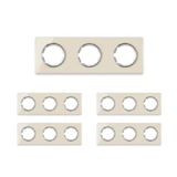 OneKeyElectro Set: 5х Garda Glas- Abdeckrahmen Set, Abdeckrahmen (3fach, waagerecht) für Lichtschalter oder Steckdose, Unterputz, matt- antifingerprint - beige