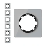 OneKeyElectro Set: 7x Garda Glas- Abdeckrahmen Set, Abdeckrahmen für Lichtschalter oder Steckdose 1fach, Unterputz, matt- antifingerprint, Schutzart IP20 - grau