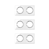 OneKeyElectro Set: 3х Garda Glas- Abdeckrahmen Set, Abdeckrahmen (2fach, waagerecht) für Lichtschalter oder Steckdose, Unterputz, matt- antifingerprint