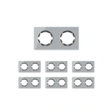 OneKeyElectro Set: 7х Garda Glas- Abdeckrahmen Set, Abdeckrahmen (2fach, waagerecht) für Lichtschalter oder Steckdose, Unterputz, matt- antifingerprint - grau