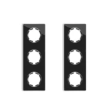 OneKeyElectro Set: 2х Garda Glas- Abdeckrahmen Set, Abdeckrahmen (3fach, senkrecht) für Lichtschalter oder Steckdose, Unterputz, matt- antifingerprint - schwarz