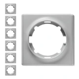 OneKeyElectro Set: 7x Florence Abdeckrahmen Set, Abdeckrahmen für Lichtschalter oder Steckdose 1fach, Unterputz, matt- antifingerprint, Schutzart IP20 - grau