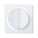 OneKeyElectro Set: Wechselschalter 2fach mit Florence Abdeckrahme, Steuerung ein Licht von zwei Orten, Lichtschalter rund, Unterputz, Schutzart IP20, 230V/16A