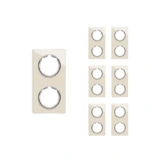 OneKeyElectro Set: 7х Garda Glas- Abdeckrahmen Set, Abdeckrahmen (2fach, senkrecht) für Lichtschalter oder Steckdose, Unterputz, matt- antifingerprint - beige