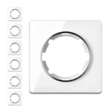 OneKeyElectro Set: 7x Garda Glas- Abdeckrahmen Set, Abdeckrahmen für Lichtschalter oder Steckdose 1fach, Unterputz, matt- antifingerprint, Schutzart IP20