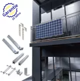 'Balkonkraftwerk Montageset - Halterung für 2 Solarmodule|Geländer - bis 30° verstellbare Neigung'