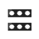 OneKeyElectro Set: 2х Garda Glas- Abdeckrahmen Set, Abdeckrahmen (3fach, waagerecht) für Lichtschalter oder Steckdose, Unterputz, matt- antifingerprint - schwarz