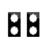 OneKeyElectro Set: 2х Garda Glas- Abdeckrahmen Set, Abdeckrahmen (2fach, senkrecht) für Lichtschalter oder Steckdose, Unterputz, matt- antifingerprint - schwarz