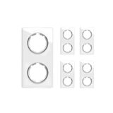 OneKeyElectro Set: 5х Garda Glas- Abdeckrahmen Set, Abdeckrahmen (2fach, senkrecht) für Lichtschalter oder Steckdose, Unterputz, matt- antifingerprint - weiß