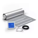 WARMON elektrische Fußbodenheizung für Laminat: Zweiader-Heizmatte mit Aluminiumfolie AluPro-150 (150 W/m²) mit Thermostat MCS 450 WIFI Touch weiß 1 m²