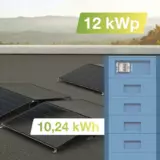 Solaranlage Flachdach 12kWp mit Speicher 10,24kWh